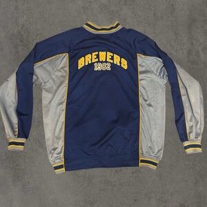 Milwaukee Brewers Baseball Jacket Navy